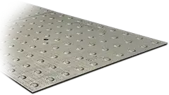 Heavy-duty cast iron tactile plates for high-traffic urban environments.