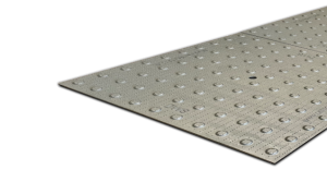 Heavy-duty cast iron tactile plates for high-traffic urban environments.