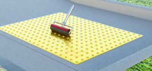 Imbedding the entire mat onto the surface is very important. Shuffle feet from side to side, front to back over the full surface of the mat.